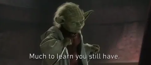 Yoda saying: much to learn you still have